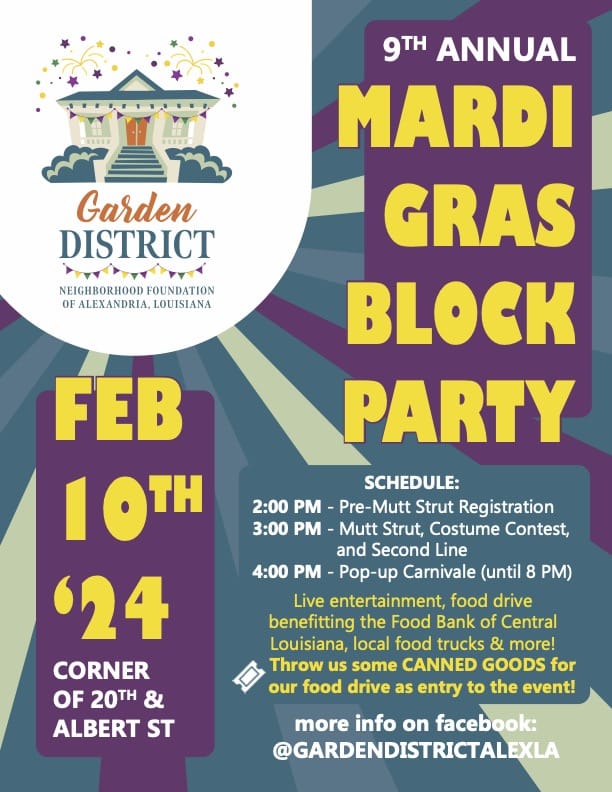 9th Annual Mardi Gras Block Party and Mutt Strut Explore Alexandria